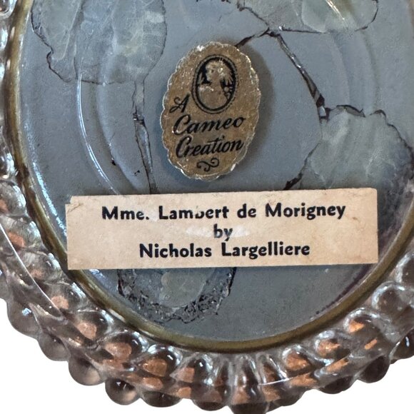 Antique Set Cameo Creation Mme Lambert Morigney & Lady Dower Glass Framed Glass - Picture 8 of 13
